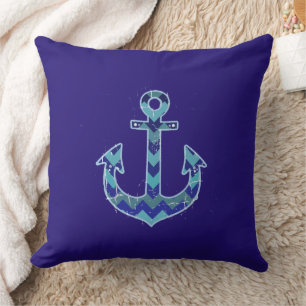Coussin ancre de chevron nautique très décorative