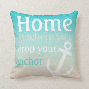 Coussin Ancre de sable Bleu de plage Tropical