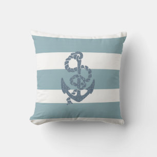 Coussin Ancre des rayures nautiques