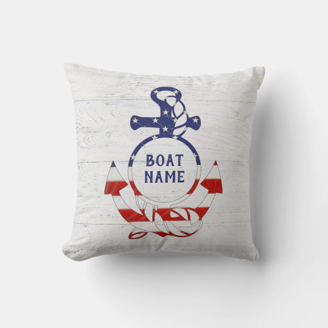 Coussin Ancre du pavillon nautique sur l'oreiller à lancer (Recto)