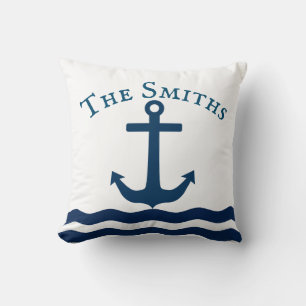 Coussin Ancre élégante Personnalisée Nautique