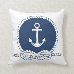 Coussin Ancre et corde élégantes
