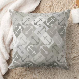 Coussin ancre herringbone mono