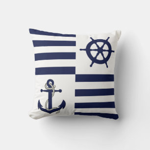 Coussin ancre marine marine marine marine/roue/bande bleue