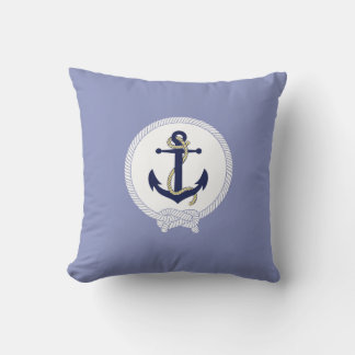 Coussin ancre marine/vagues/emblème d'ancre nautique