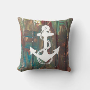 Coussin ANCRE nautique abstraite + ROPE  