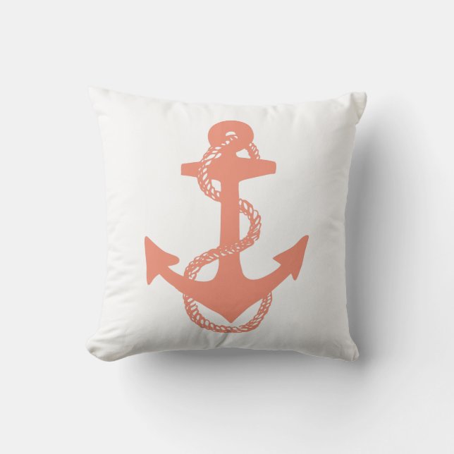 Coussin Ancre nautique chic à deux côtés | (Recto)