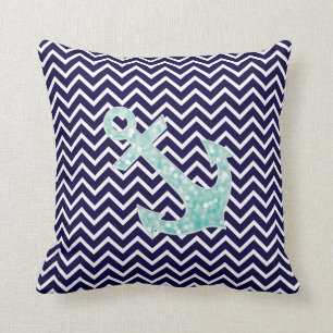 Coussin Ancre nautique d'étincelles de parties