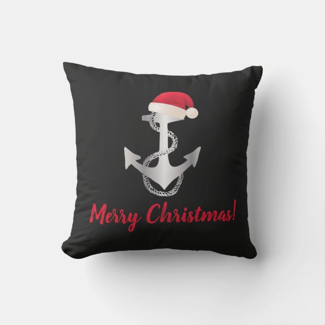 Coussin Ancre nautique et Santa Hat | (Recto)