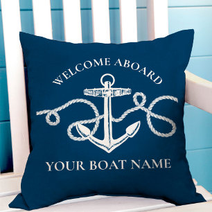 Coussin Ancre nautique Nom du bateau Accueil
