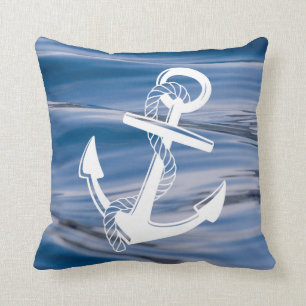 Coussin Ancre nautique sur Water Beach Jeu d'oreiller
