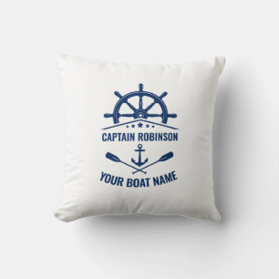Coussin Ancre nautique Traversée Oars & Navires Roue Blan