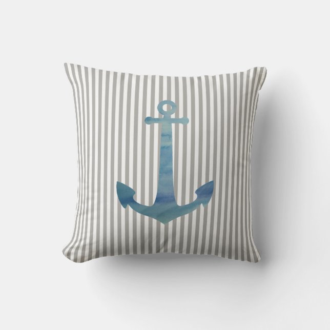 Coussin Ancre Peinture Bande d'oreiller à lancer Nautique (Recto)