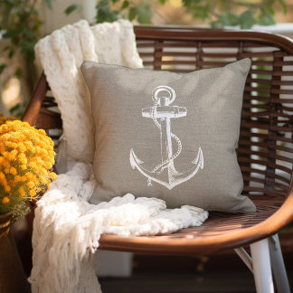 Coussin Ancre Vintage rustique chic