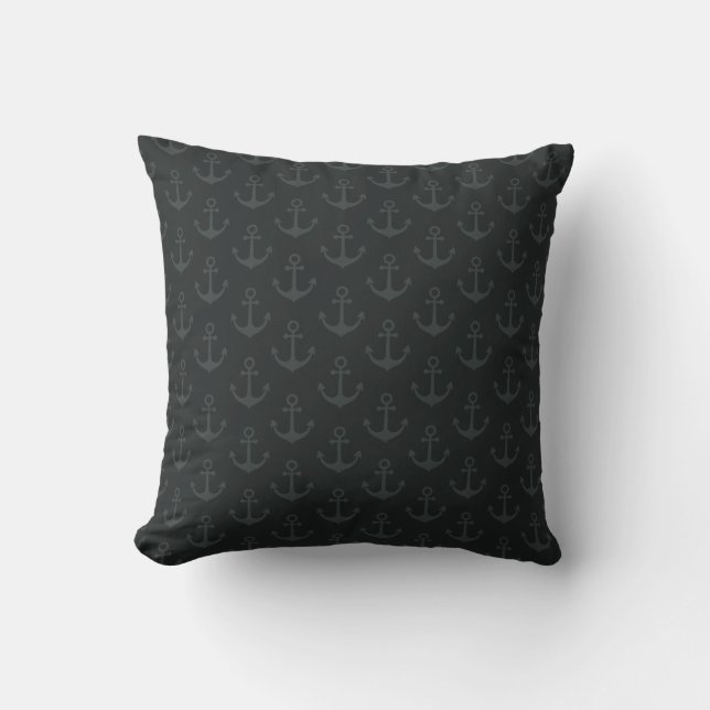 Coussin Ancres Tonales sur Fond Noir (Recto)