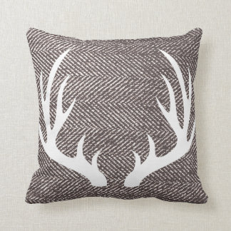 Coussin Andouillers Brown d'arête de hareng et de cerfs