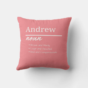 Coussin Andrew, Garçon Définition de nom personnalisé