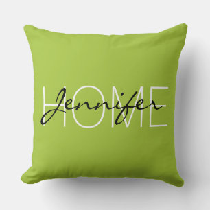 Coussin Android vert couleur maison monogramme