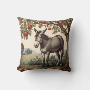 Coussin Âne vintage Sous Un Pommier