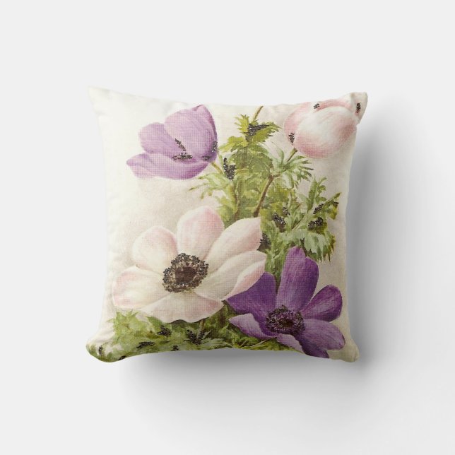 Coussin Anémone vintage (Recto)