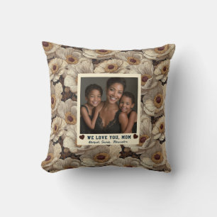 Coussin Anémones Joyeux Anniversaire Maman Décoration Clas