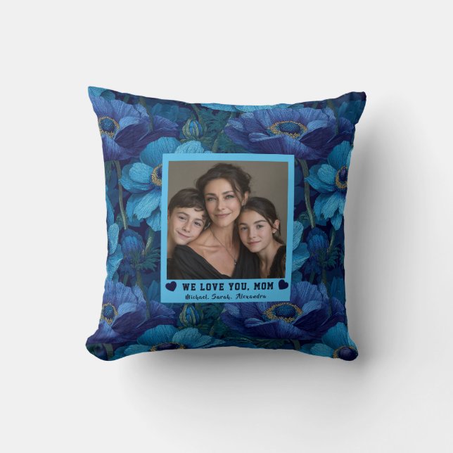 Coussin Anémones Mère À Venir Décoration Maison Côtière (Recto)