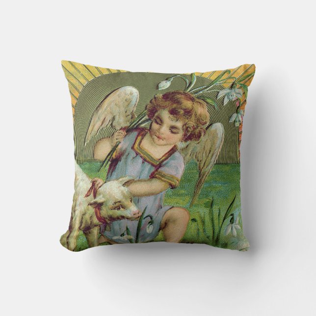 Coussin Ange Chérubin Soleil Agneau Mouton (Recto)