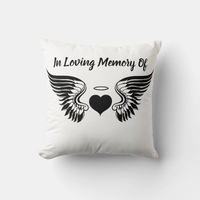 Coussin Ange customisé Ailes En Mémoire Amoureuse (Recto)