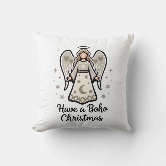 Coussin Ange de Noël Boho  (Recto)