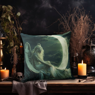 Coussin Ange gothique avec Lune