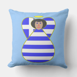 Coussin Ange grec aux cheveux noirs