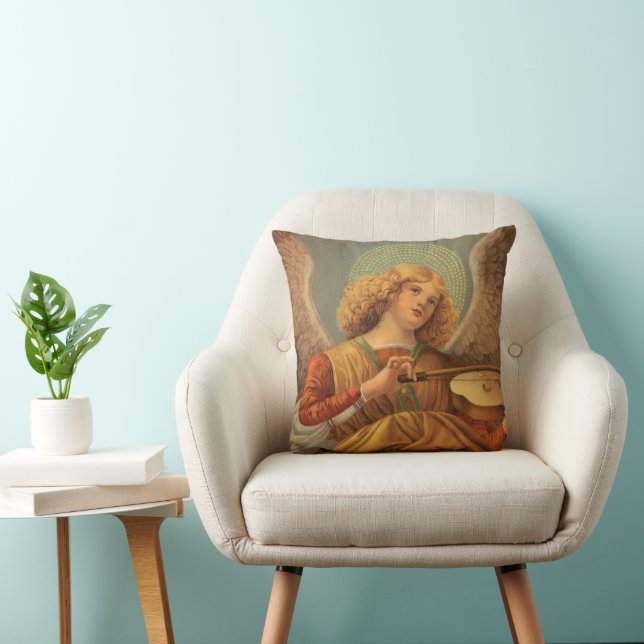 Coussin Ange Renaissance Jouer Violon Melozzo da Forli (Chaise)