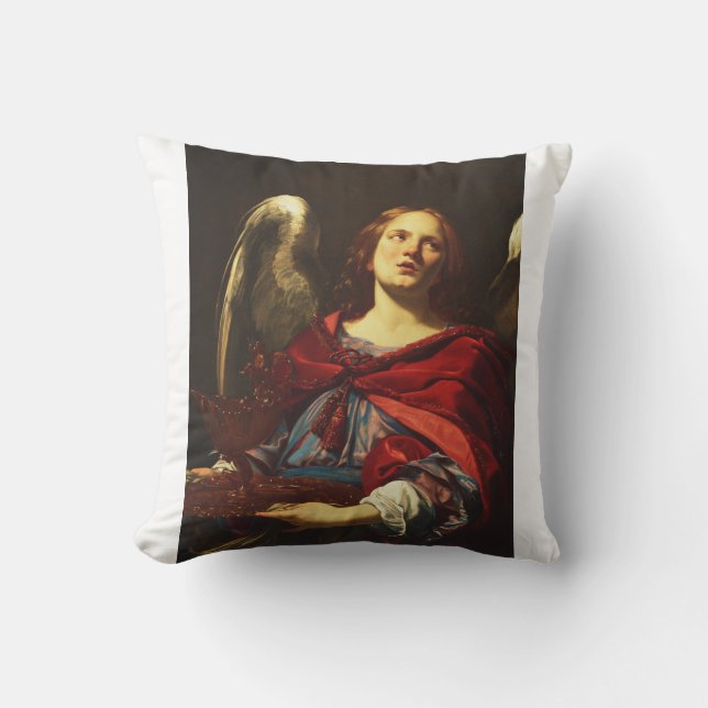 Coussin Ange tenant le vase et la serviette  (Recto)