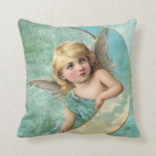 Coussin Ange victorien et lune