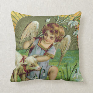 Coussin Angel Cherub Agneau solaire Mouton