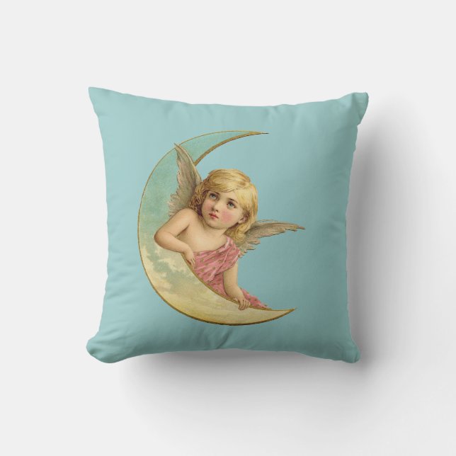 Coussin Angel dans une image vintage lune croissant (Recto)
