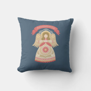 Coussin Angel d'art populaire personnalisé