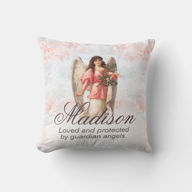 Coussin Angel Guardian Personnalisé Ajouter Nom Jeu Oreill (Recto)