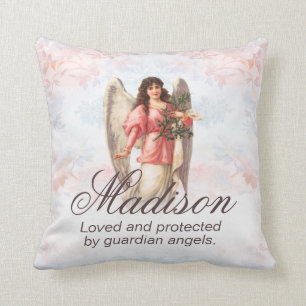 Coussin Angel Guardian Personnalisé Ajouter Nom Jeu Oreill