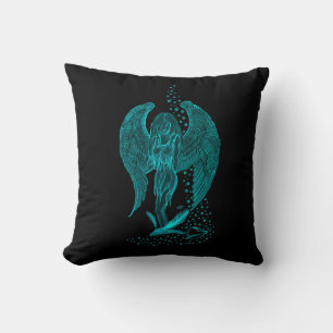 Coussin Angel perdu en amour, noir et vert Design