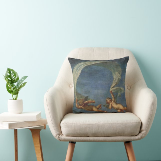 Coussin Anges Détail d'Adonis conduit par des Cupidons par (Chaise)