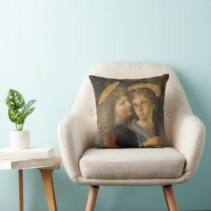 Coussin Anges du Baptême du Christ de Léonard de Vinci