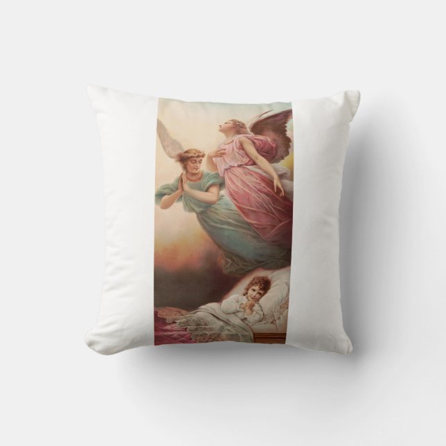 Coussin Anges gardiens avec enfant (Recto)