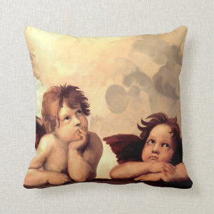 Coussin Anges Raffaelo Sanzio de Sistine Madonna