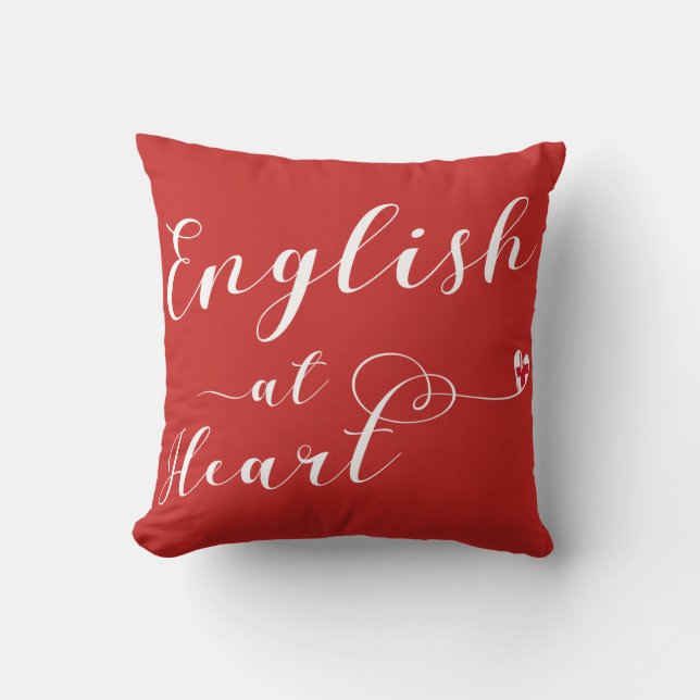 Coussin Anglais À Heart Throw Cushion, Angleterre (Recto)