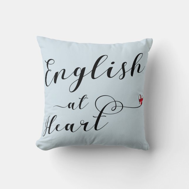 Coussin Anglais À Heart Throw Cushion, Angleterre (Recto)