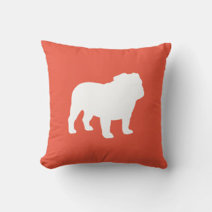 Coussin Anglais Bulldog Silhouette mignon Amoureux des chi