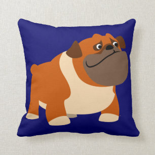 Coussin anglais de bouledogue de bande dessinée