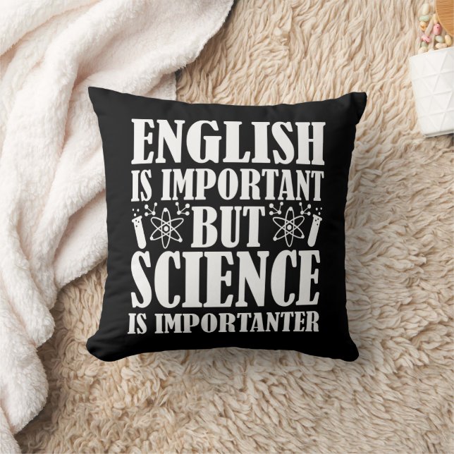 Coussin Anglais Important Mais Science Drôle Enseignant Di (Couverture)