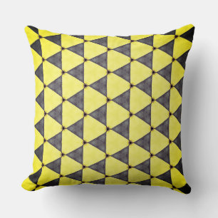 Coussin Angle à trois côtés du triangle jaune et gris